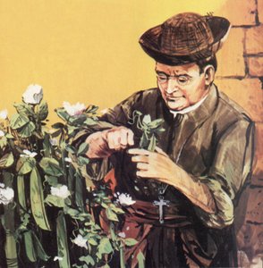 Johann Mendel working in his monastery garden